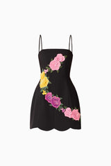 Laurentia Strapless Mini Tulip Dress in Black