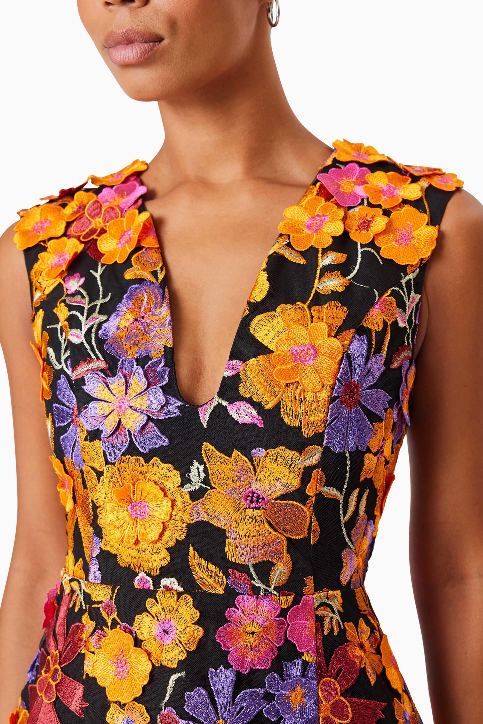 ellesandra boat neck mini dress orange stripe Alessandra Floral Mini Dress In Orange – Elliatt