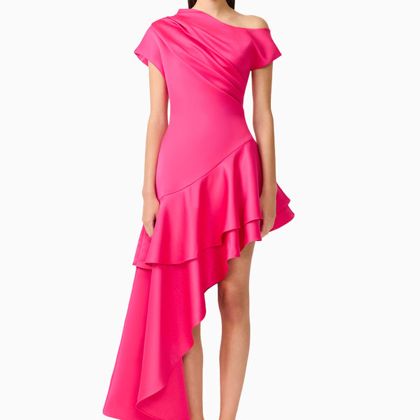 Livia Asymmetrical Gown in Pink