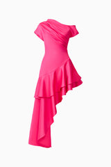 Livia Asymmetrical Gown in Pink Ghost Shot