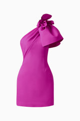 Lioris Assmmetric Mini Dress in Purple asymmetric one shoulder ghost shot