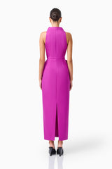 Lioris Peplum Gown in Purple zip up back shot shot