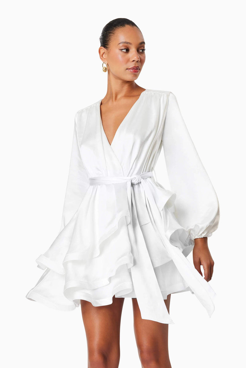 lillie long sleeve mini dress white princess polly white dress long sleeve Lillie Long Sleeve Mini Dress White