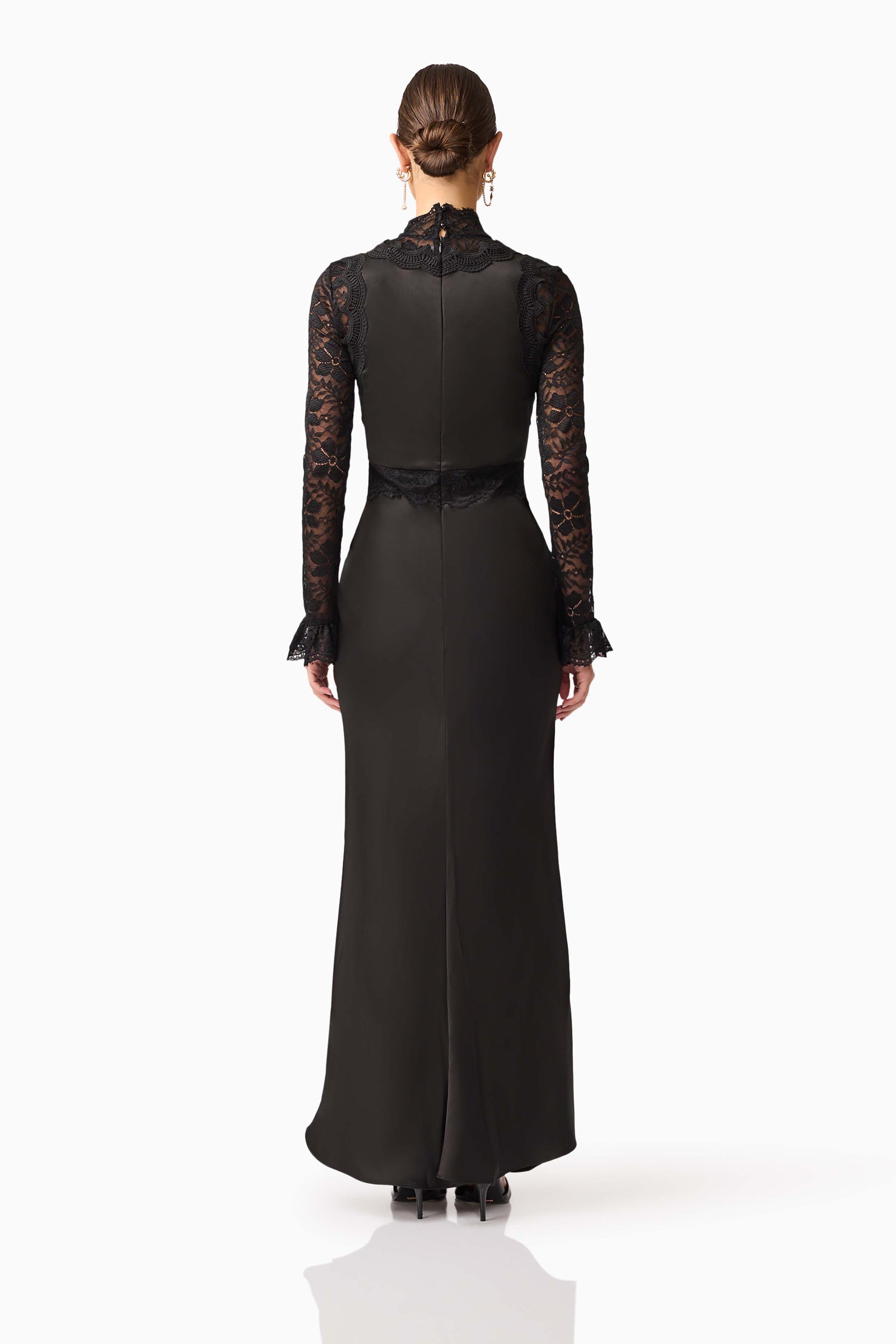 Margot Long Sleeve Gown in Black | Lace Detail Elliatt Margot Long Sleeve Gown in Black | Lace Detail Elliatt