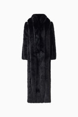 Lux Faux Fur Coat in Black ghost shot