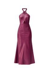 Nova Halter Gown in Purple ghost shot 