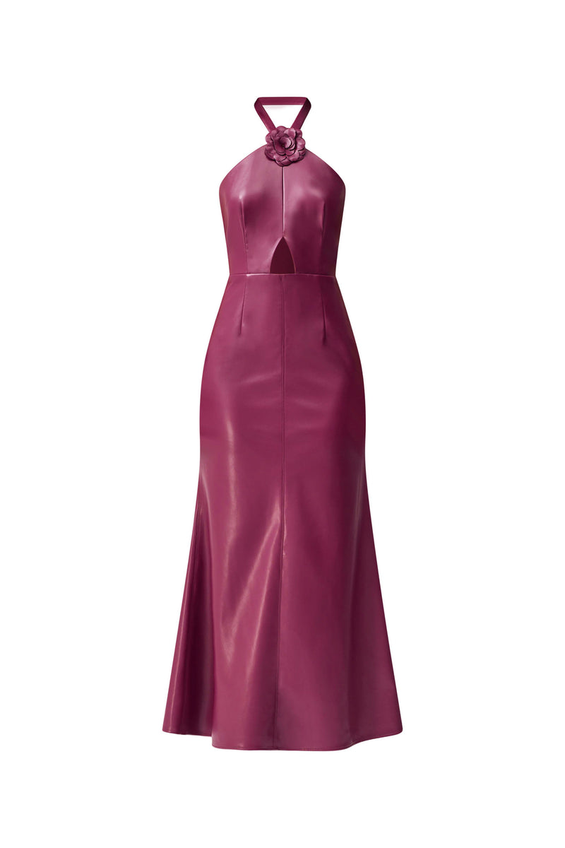 Nova Halter Gown in Purple ghost shot 