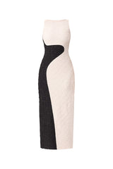 Paloma Contrast Gown in Black & White ghost shot 