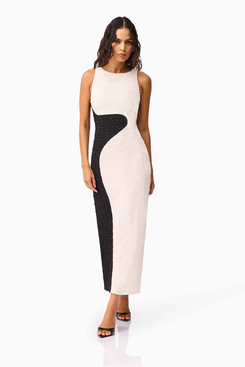 Paloma Contrast Gown - Black & White - XXS