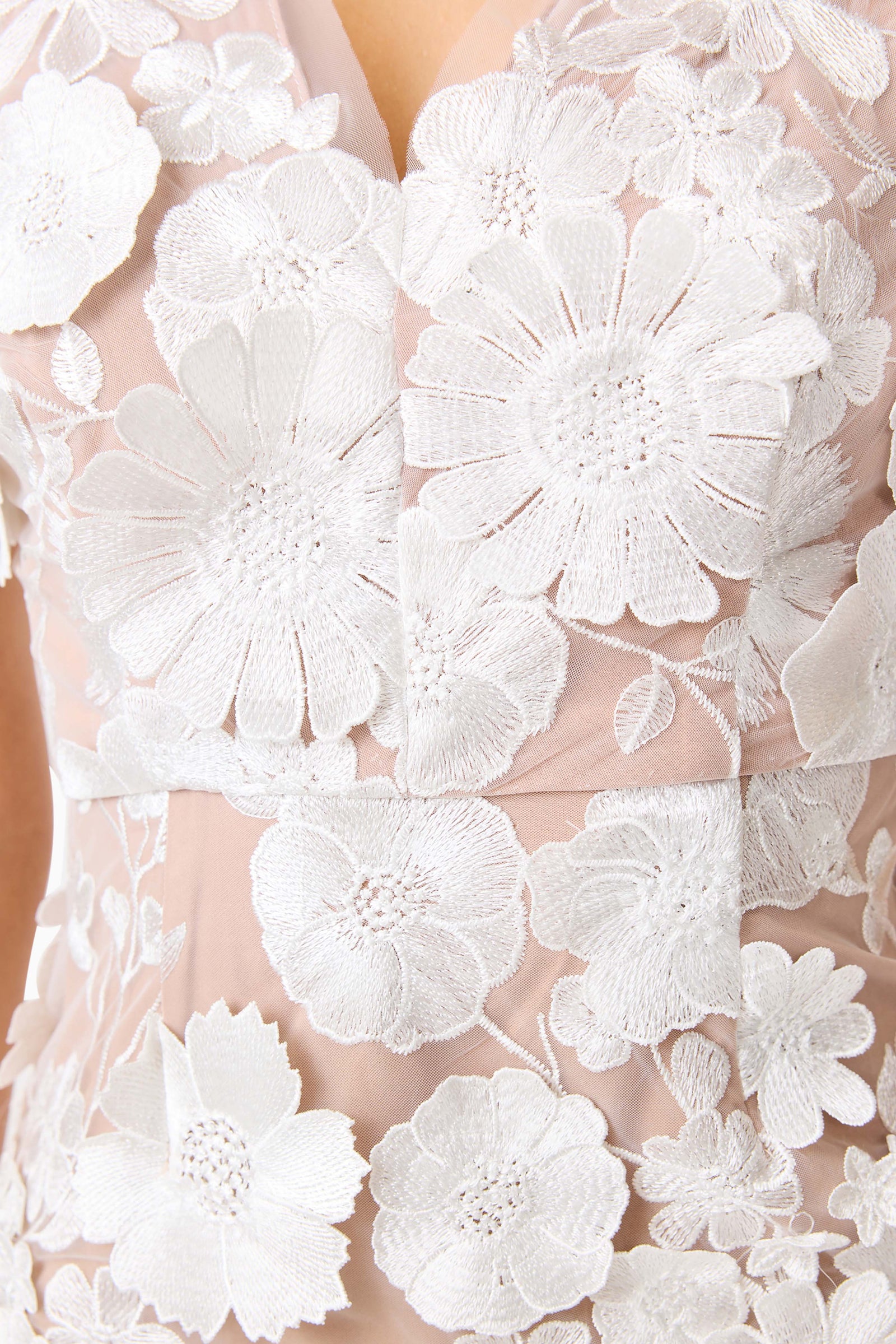 Zayla 3D Floral Mini Dress in White – Elliatt