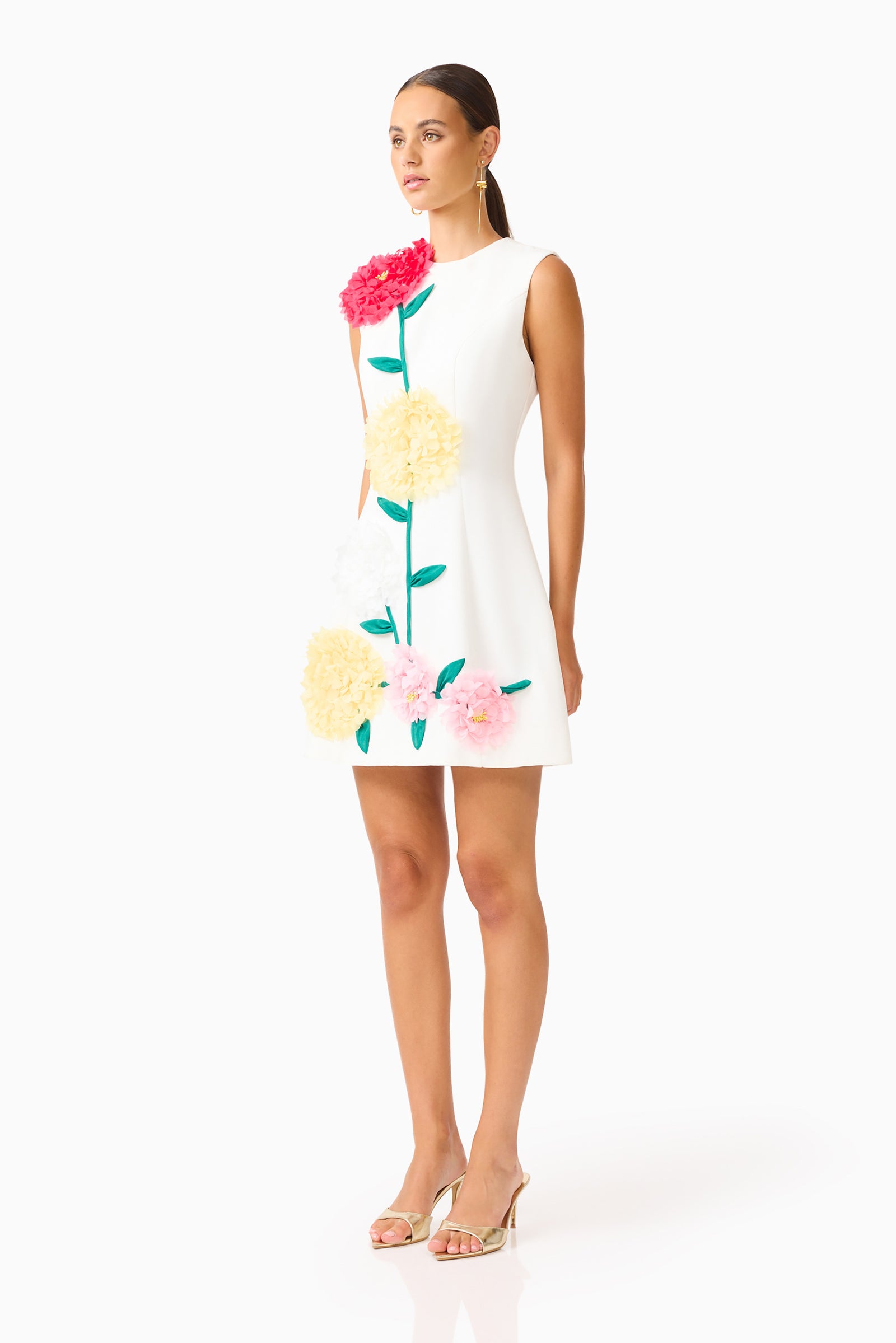 Buttercup Embroidered Mini Dress in Ivory Elliatt Buttercup Embroidered Mini Dress in Ivory Elliatt