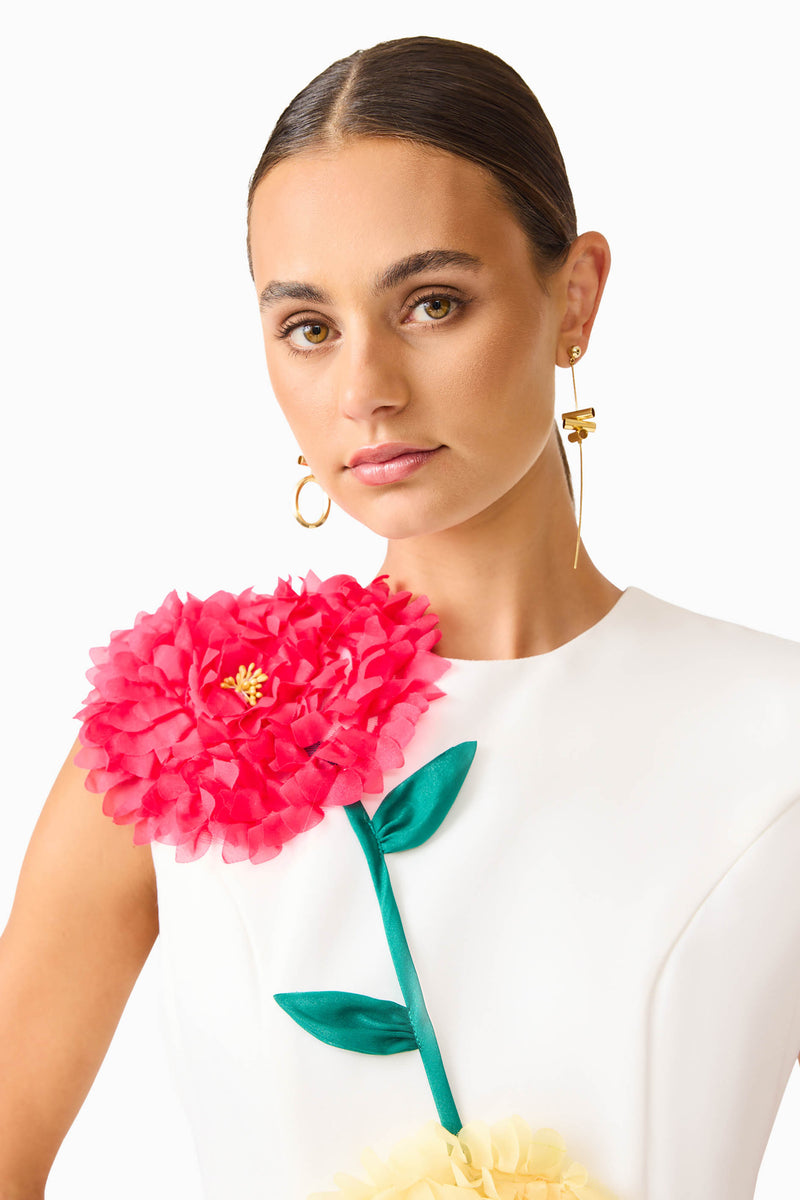 Buttercup Embroidered Mini Dress in Ivory – Elliatt