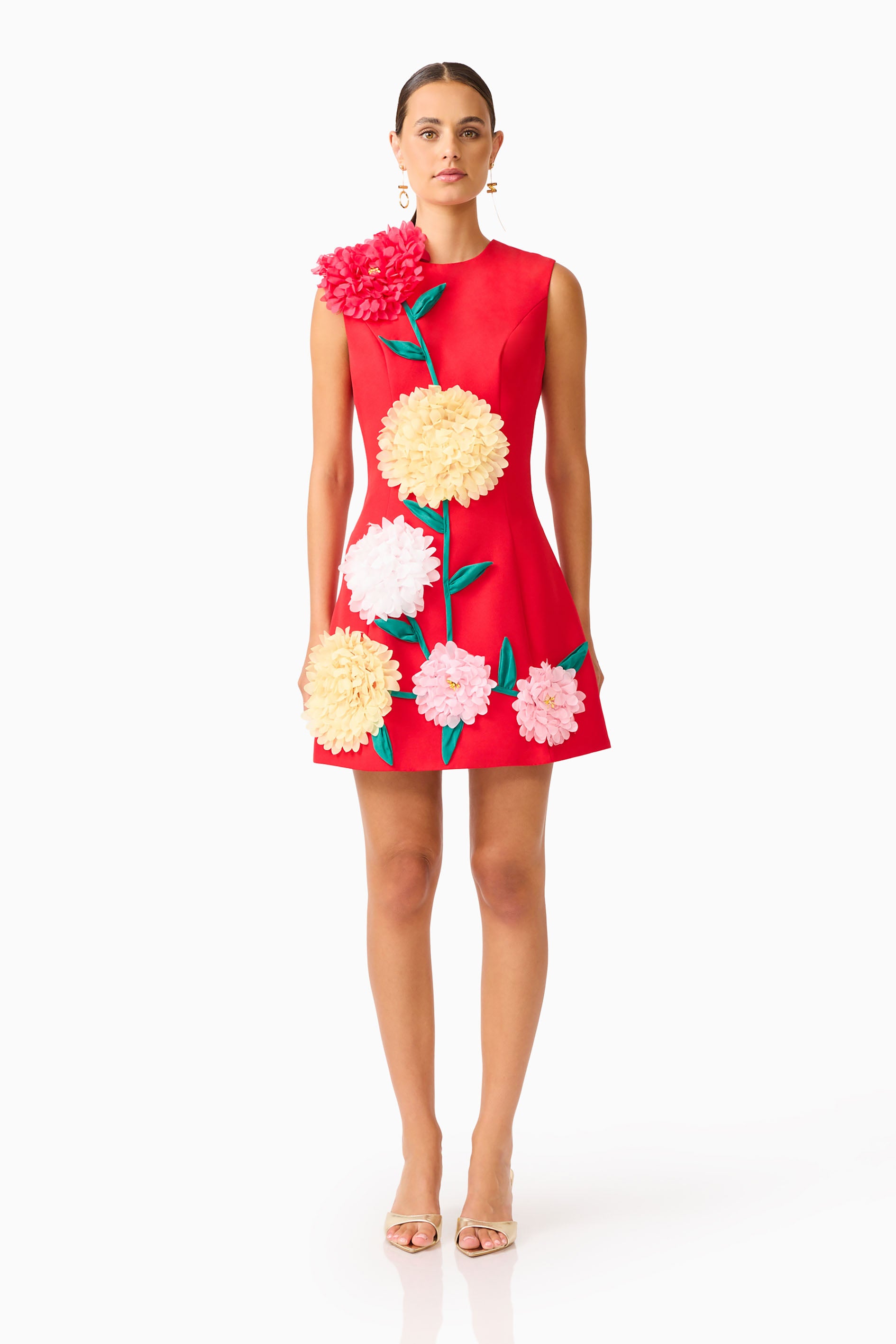 Buttercup Embroidered Mini Dress in Red – Elliatt