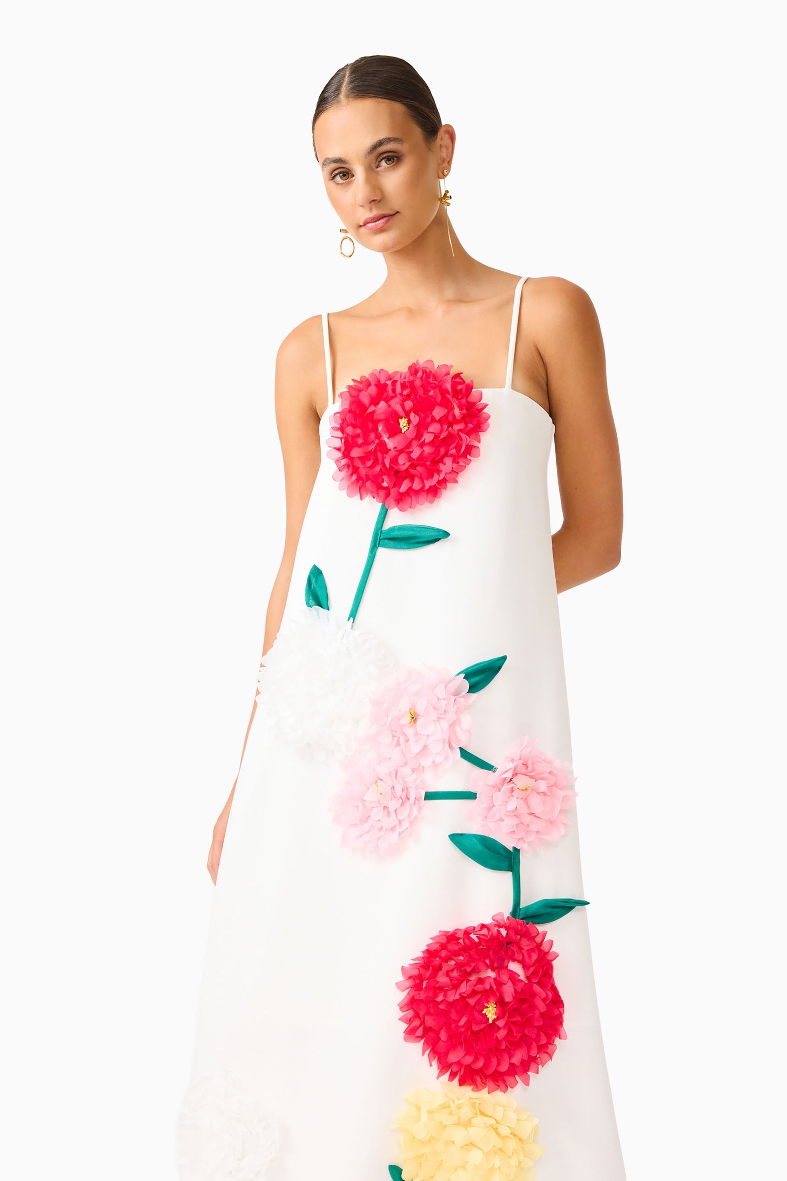 Buttercup Embroidered Maxi Dress in White  Elliatt