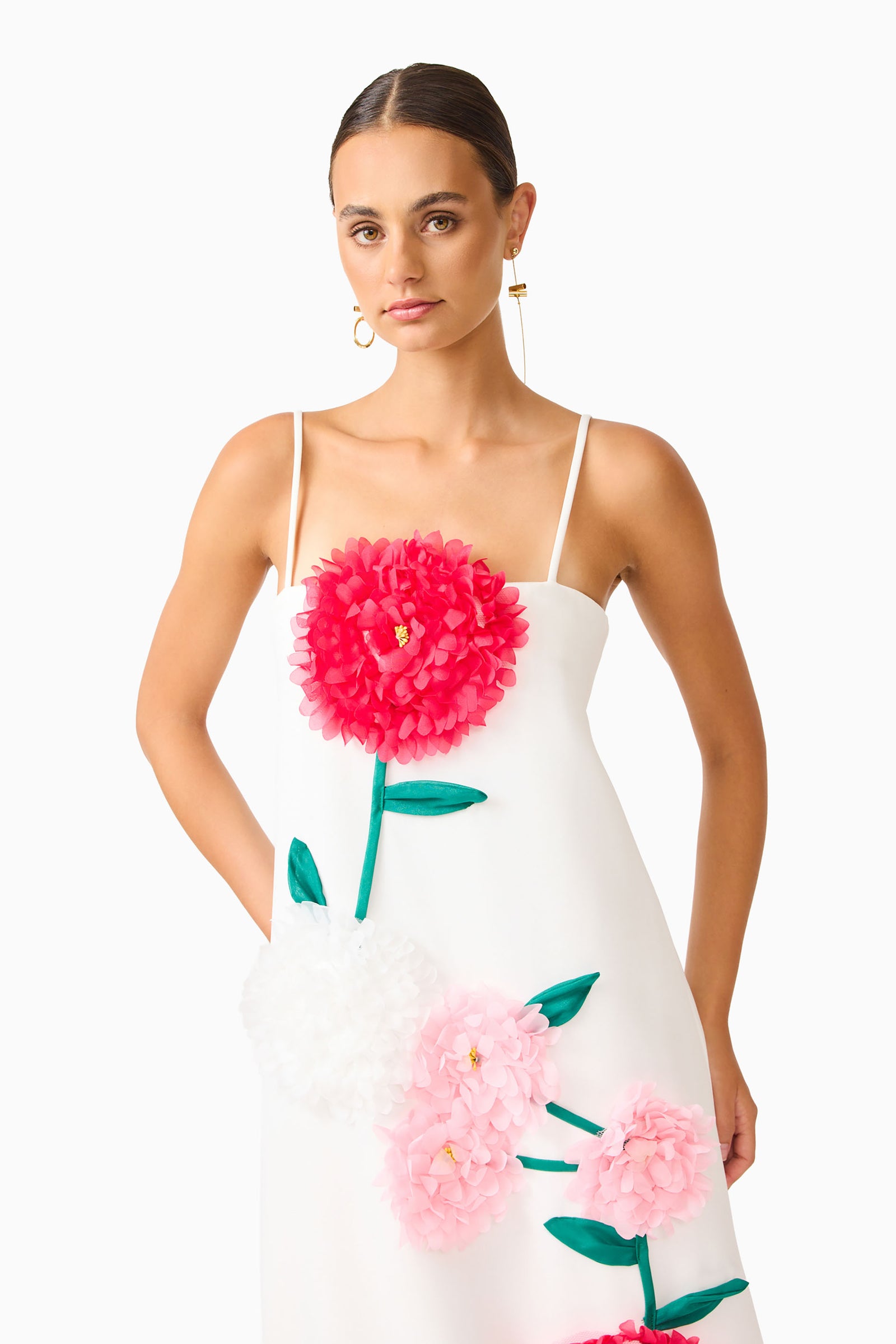 Buttercup Embroidered Maxi Dress in White  Elliatt