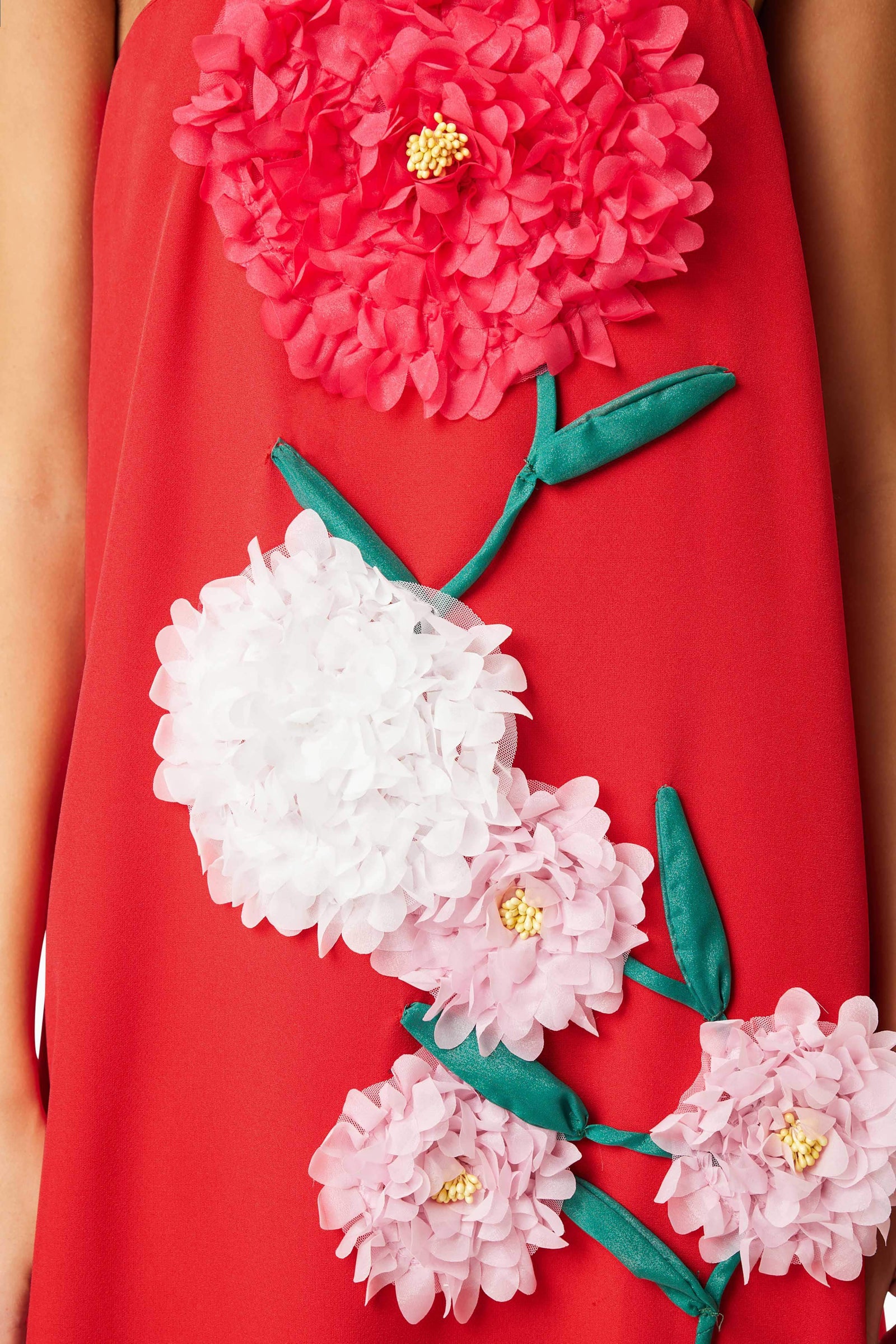 strapless open back dress Buttercup Maxi Dress In Red