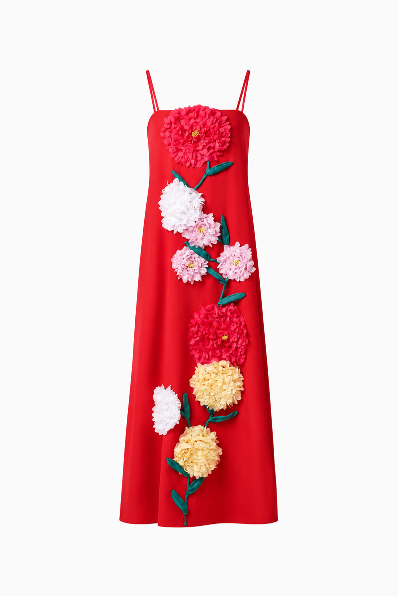 buttercup maxi dress In Red Color:Teal as Picture Ashley Lauren 4928 it’s designed to slip botanical print maxi dress