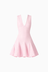 Marla V-Neck Mini Dress in Pink ghost shot