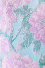 Nolana Halter Midi Dress in Blue & Purple Floral pattern detail shot