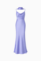 Jacinta Cowl Neck Gown in Blue ghost shot 