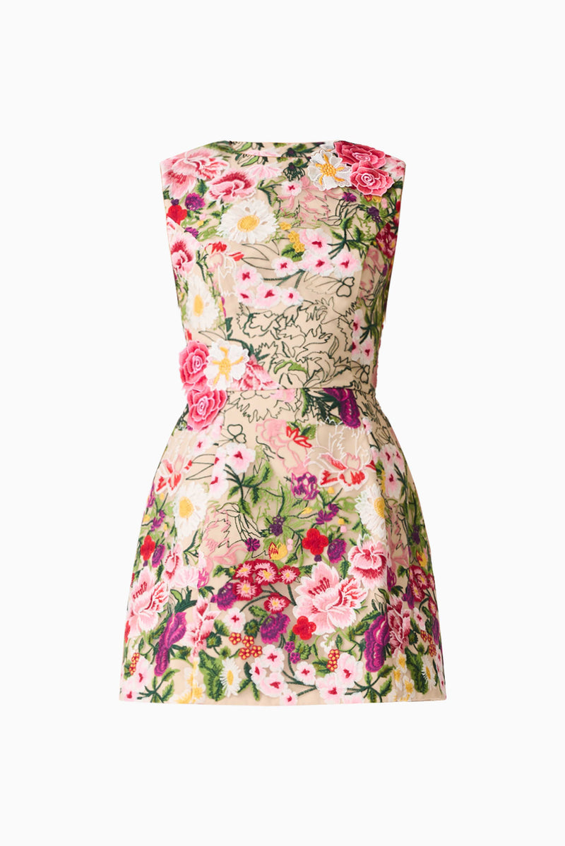 pink and green floral mini dress Flora Tulip in & – Elliatt length silhouette Product ID:AP1E207598_AA463_M Atria Signature Colors:Maroon Nafori Blue A Line/Princesses