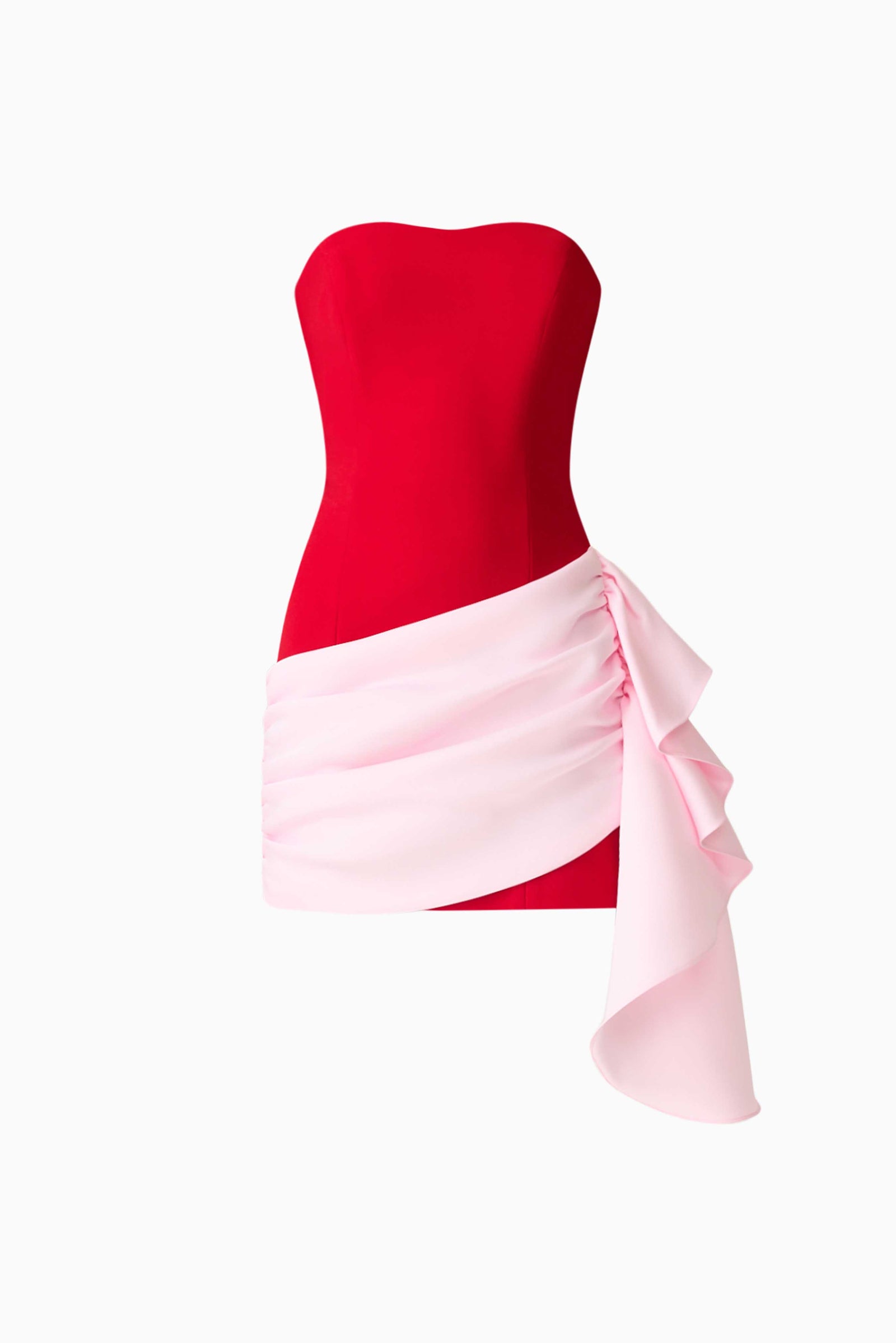 strapless open back dress Pink mini dress with barbie face