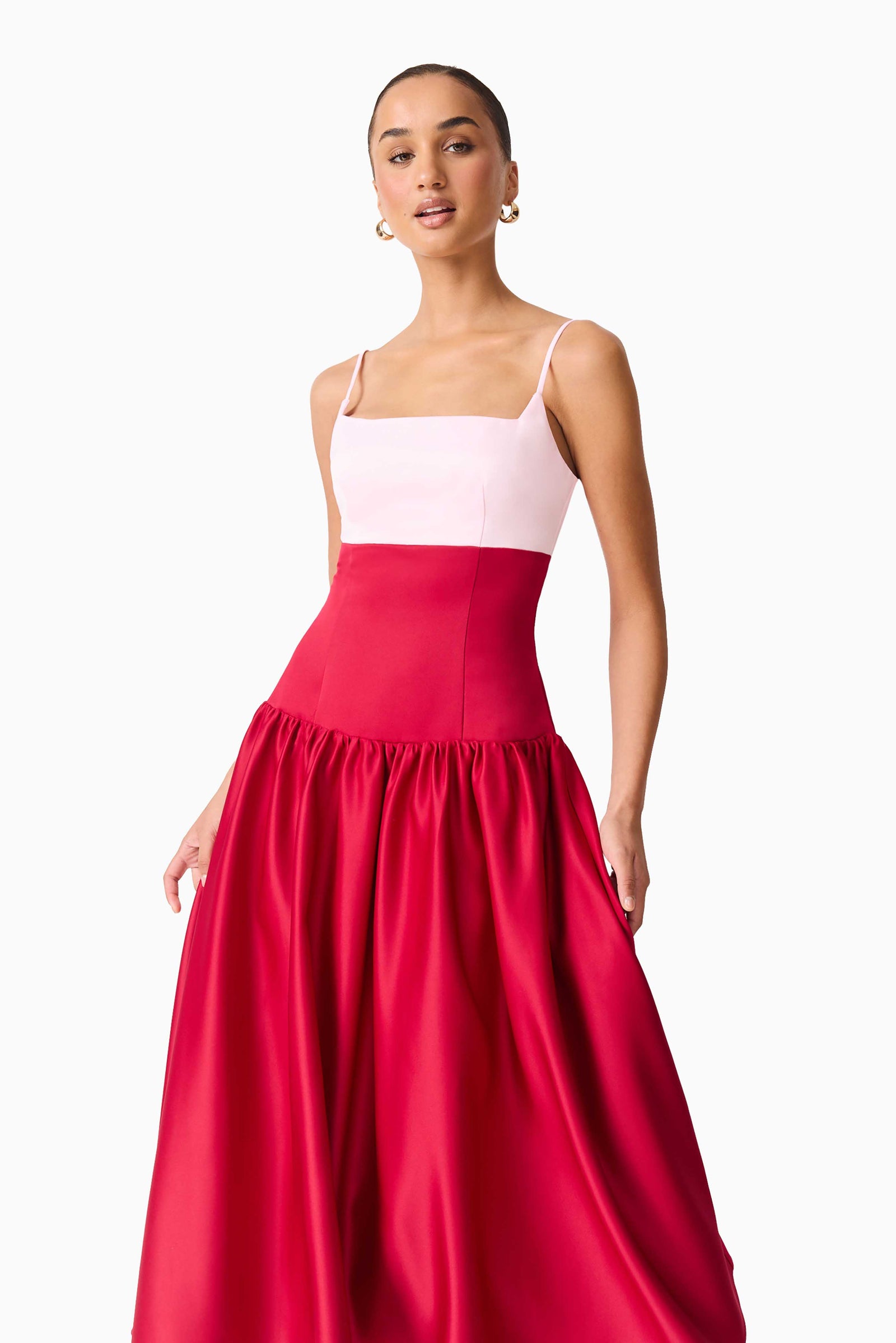 June A-Line Gown in Pink & Red