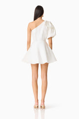 Saffron Asymmetrical Mini Dress | Puff Sleeve Detailing  Elliatt