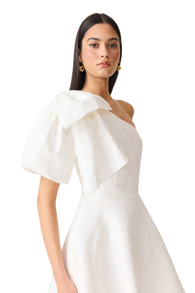 Saffron Asymmetrical Mini Dress - White - XL - ELLIATT