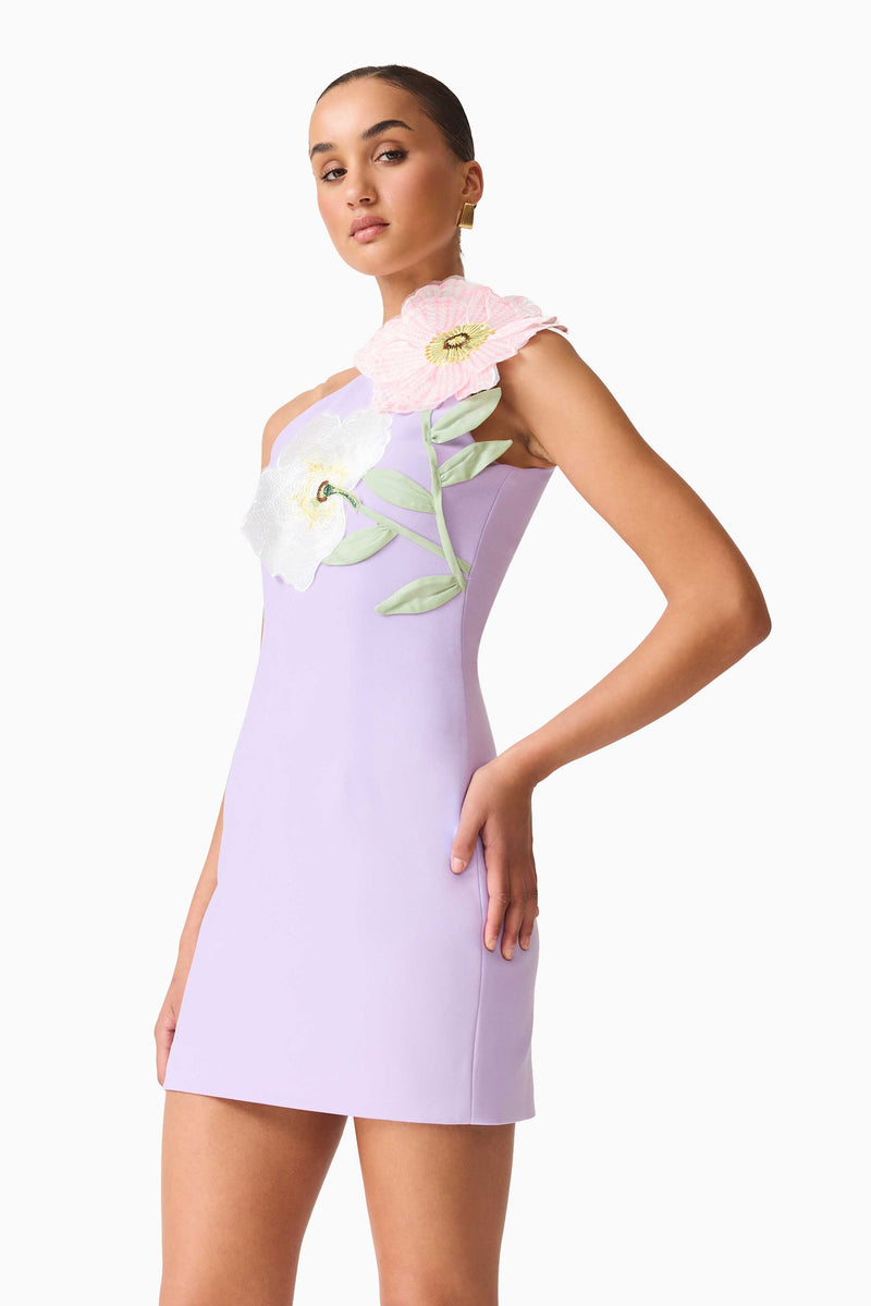 elliatt purple mini dress Hope One Shoulder Mini Dress in Purple