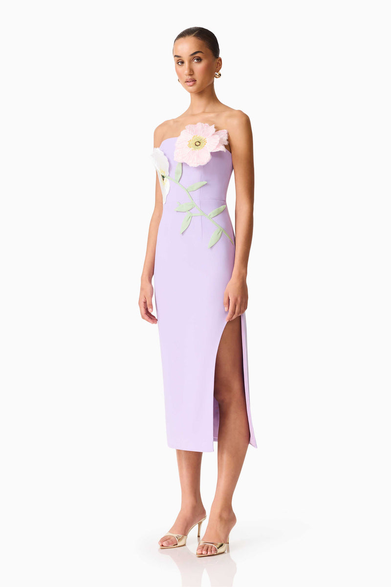 Hope Strapless Midi Dress - Purple - XS