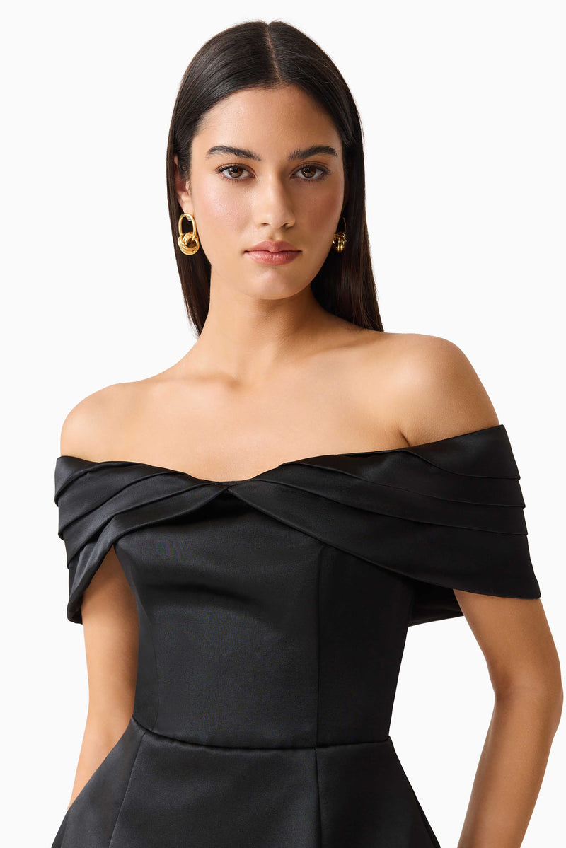 Hope Off The Shoulder Mini Dress - Black - XXS
