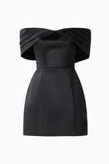 Hope Off The Shoulder Mini Dress in Black ghost shot