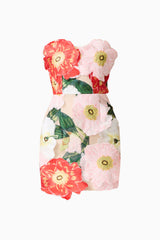 Solara Strapless Mini Dress in Pink Floral ghost shot 