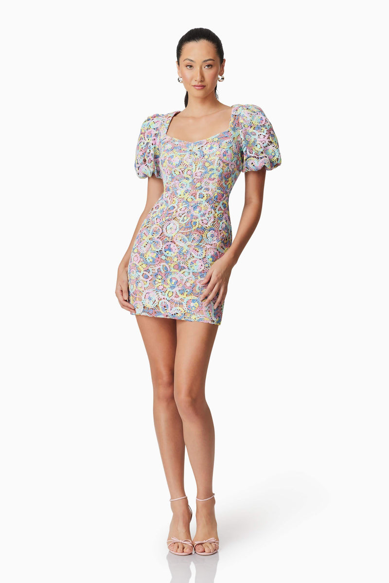 Rue Mini Dress in Purple | Puff Sleeves – Elliatt