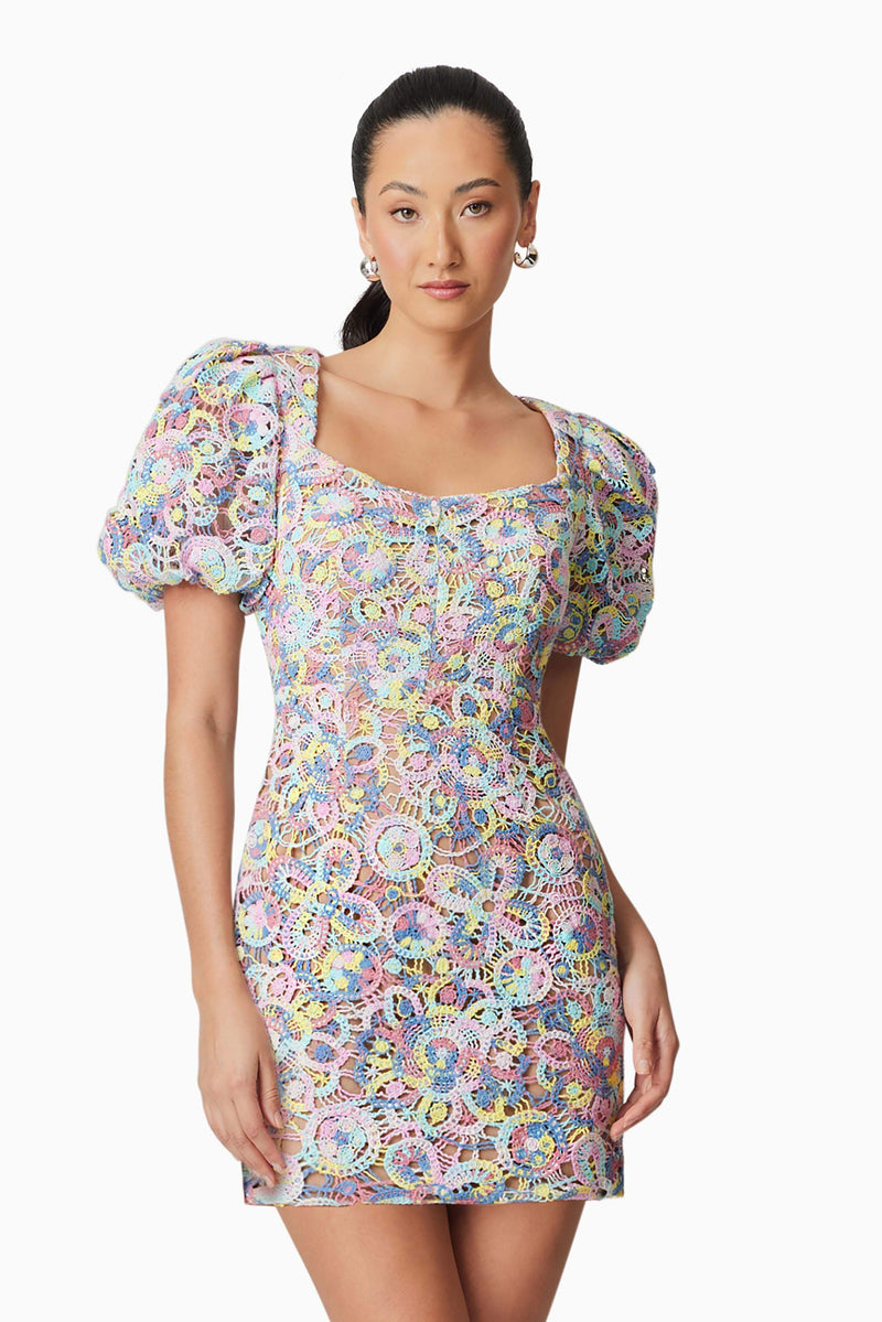 Rue Mini Dress in Purple | Puff Sleeves – Elliatt