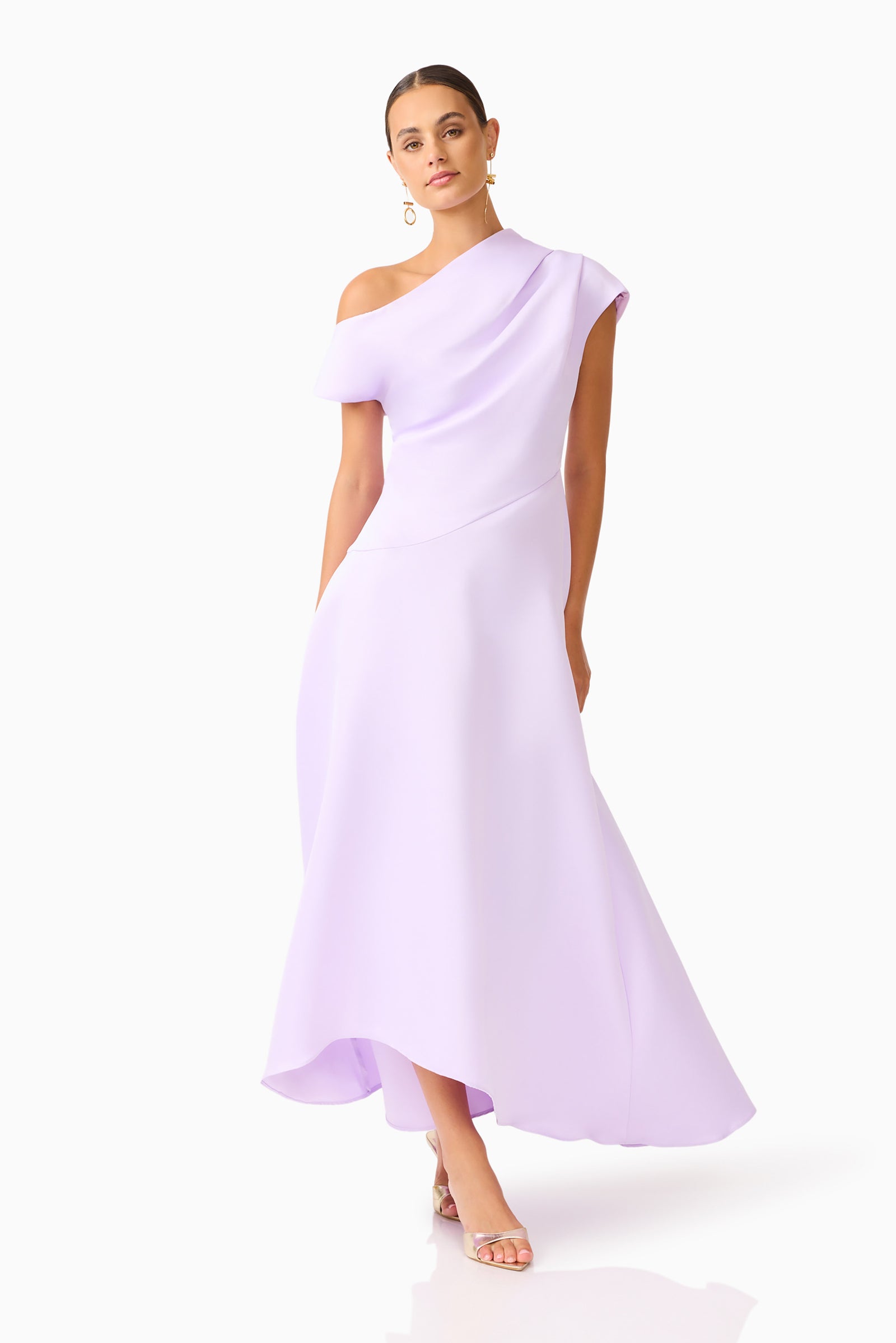 elliat purple dress Milena Strapless Maxi Dress in Purple Foral