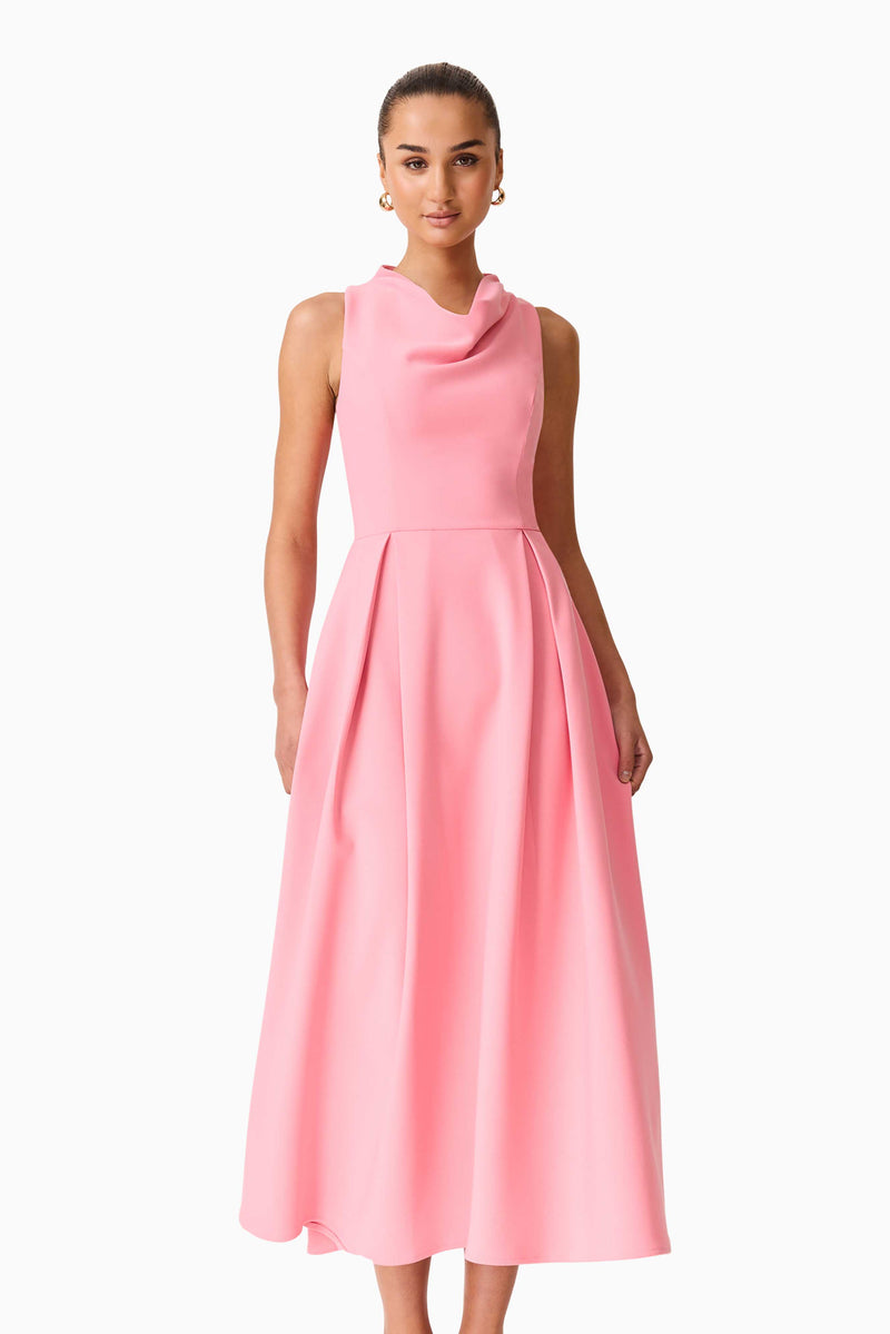 Risa Cowl Neck Gown Dress - Bubblegum Pink - XL - ELLIATT