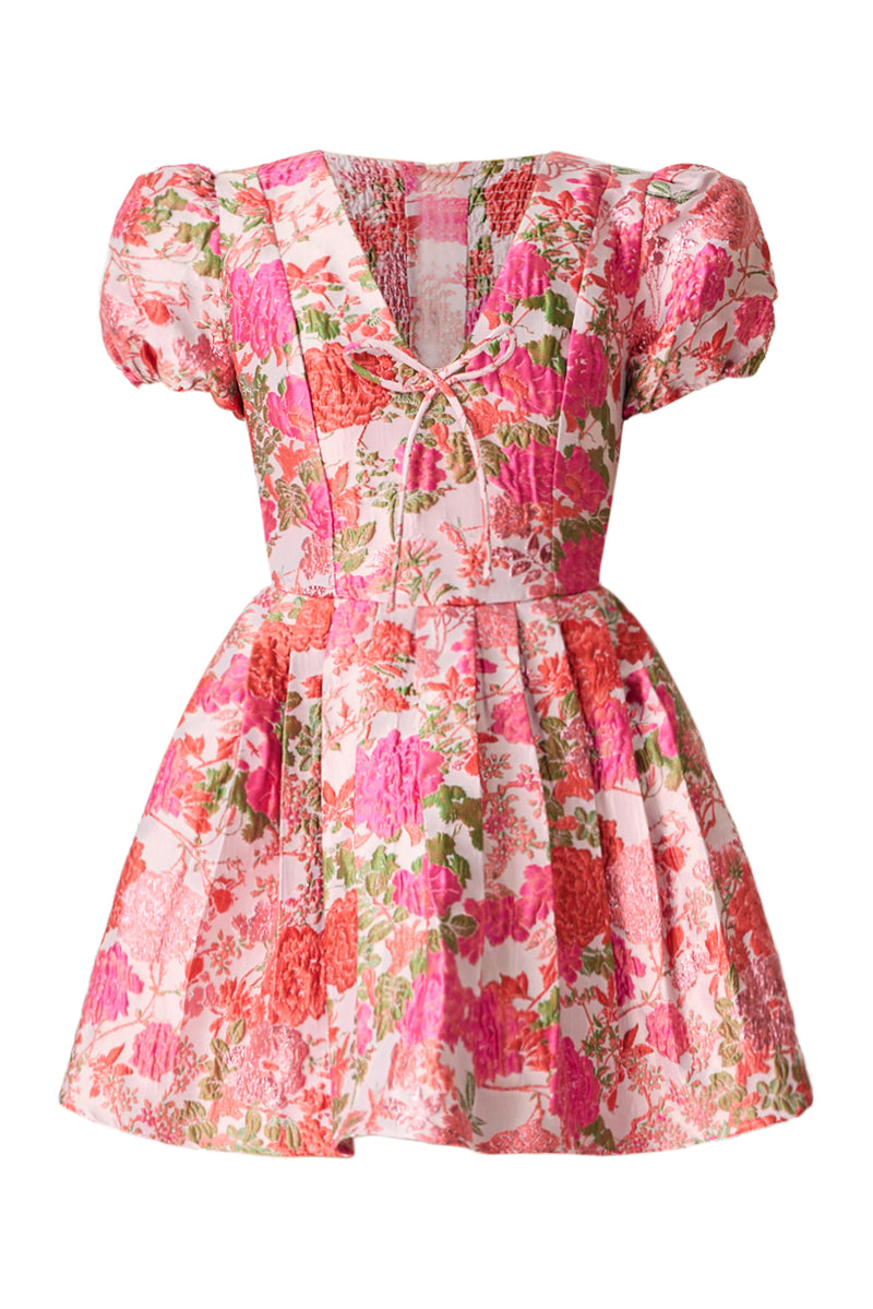 Floralie Short Sleeve Mini Dress in Pink Floral – Elliatt Floralie Short Sleeve Mini Dress in Pink Floral – Elliatt