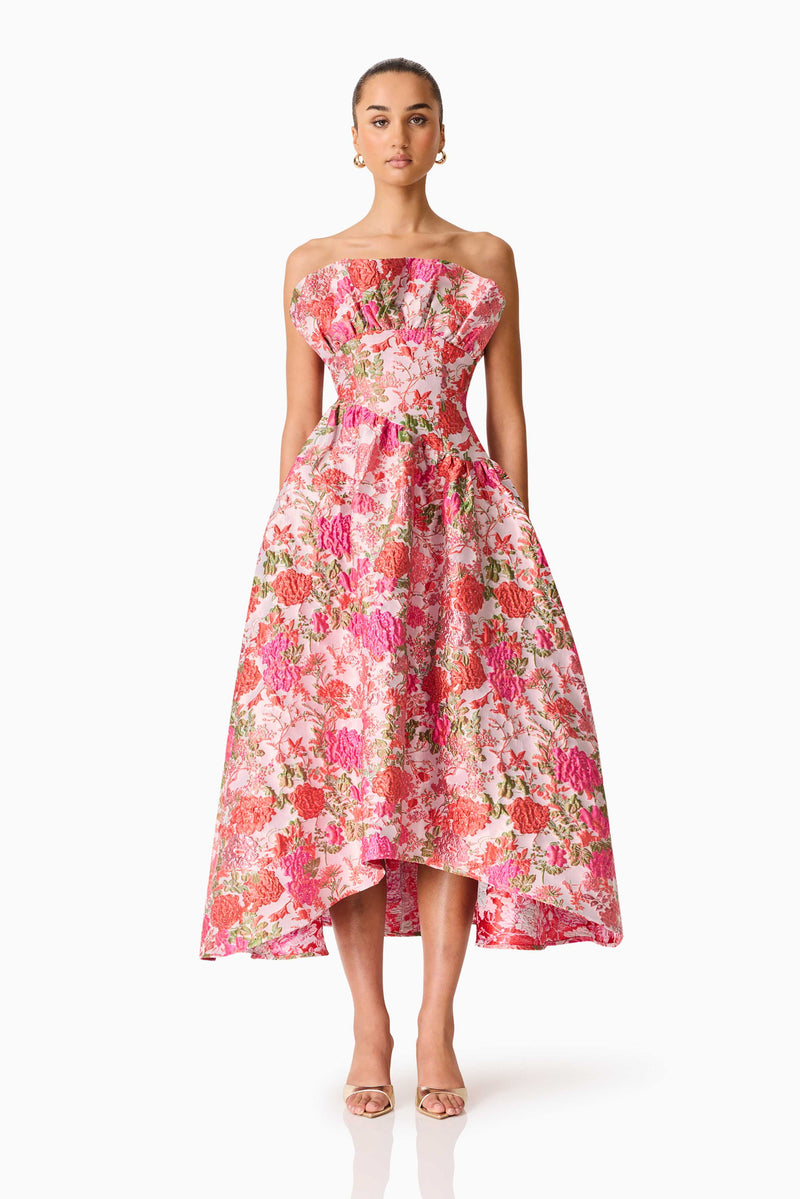 sachin and babi light blue dress Melina Asymmetric Strapless Fishtail Maxi Dress in Soft Pink