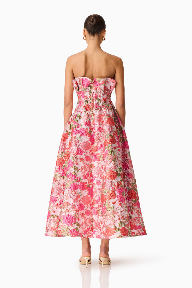 ELLIATT Floralie Strapless Gown in Blush