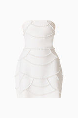 Lucine Strapless Mini Dress in White ghost shot