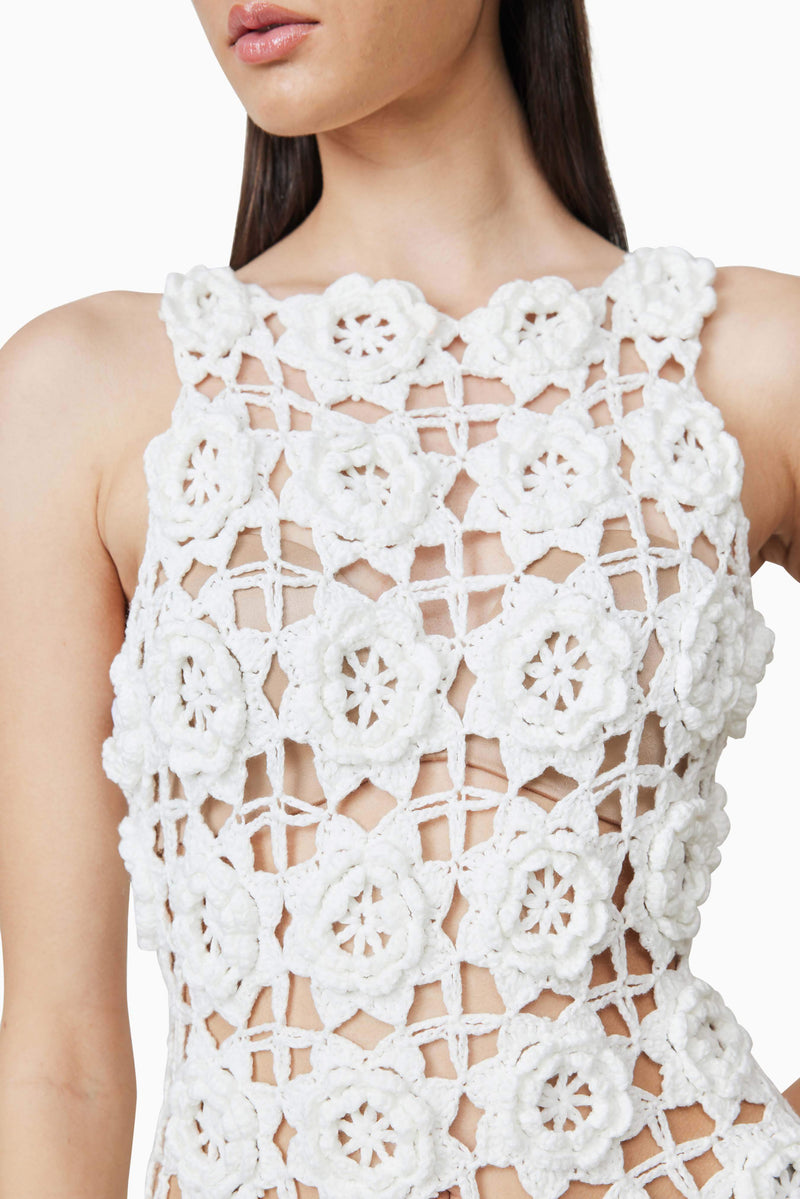elliatt crochet dress Kyra Crochet Mini Dress - White - XXL