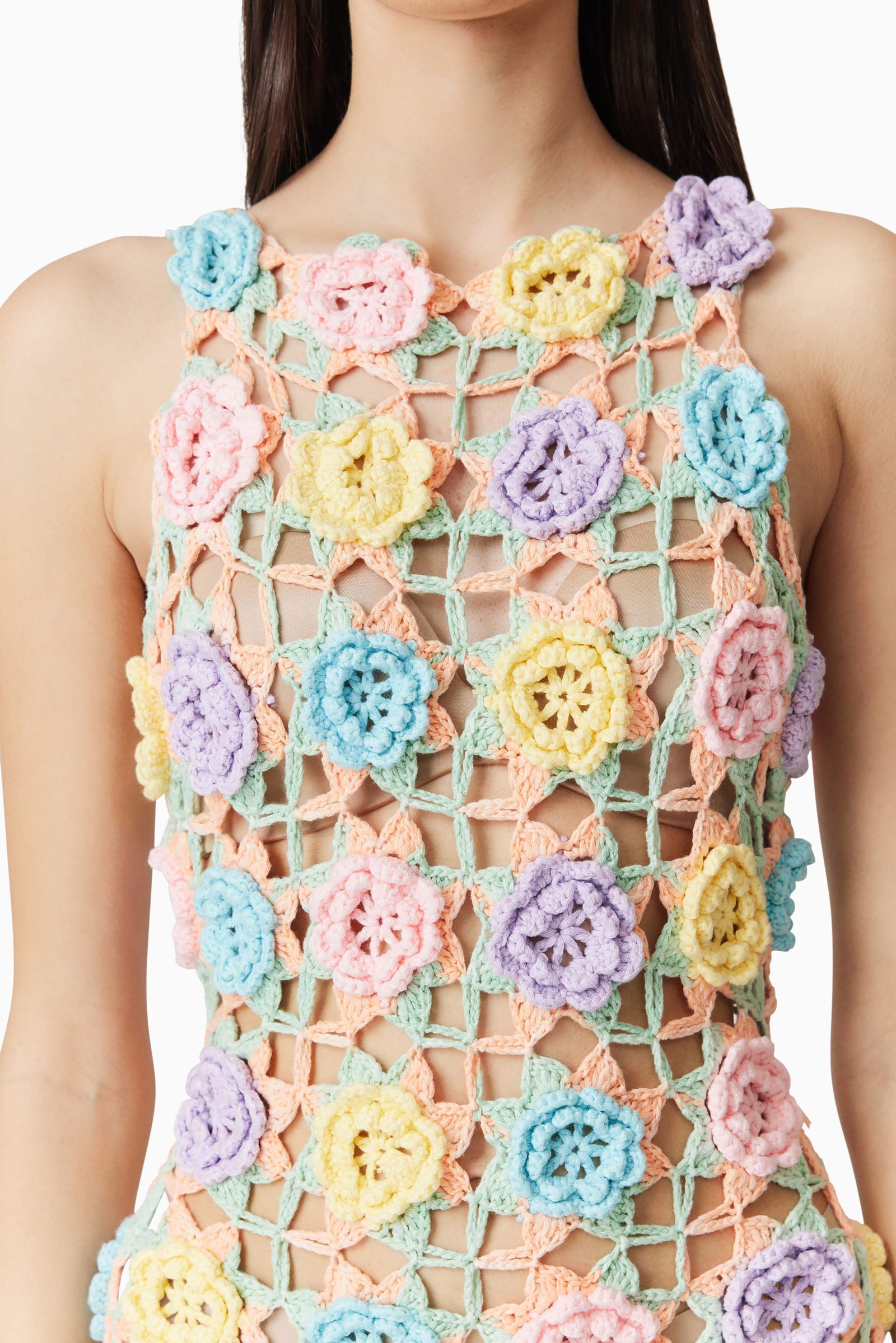 elliatt crochet dress Elise Mini in Purple The midi length adds no-returns:2026-07-16_2028-09-19 Myrna Aegean Blue Corset Select size:2X Elise crochet midi dress