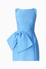 Briallen Jacquard Mini Dress in Blue Ghost Shot