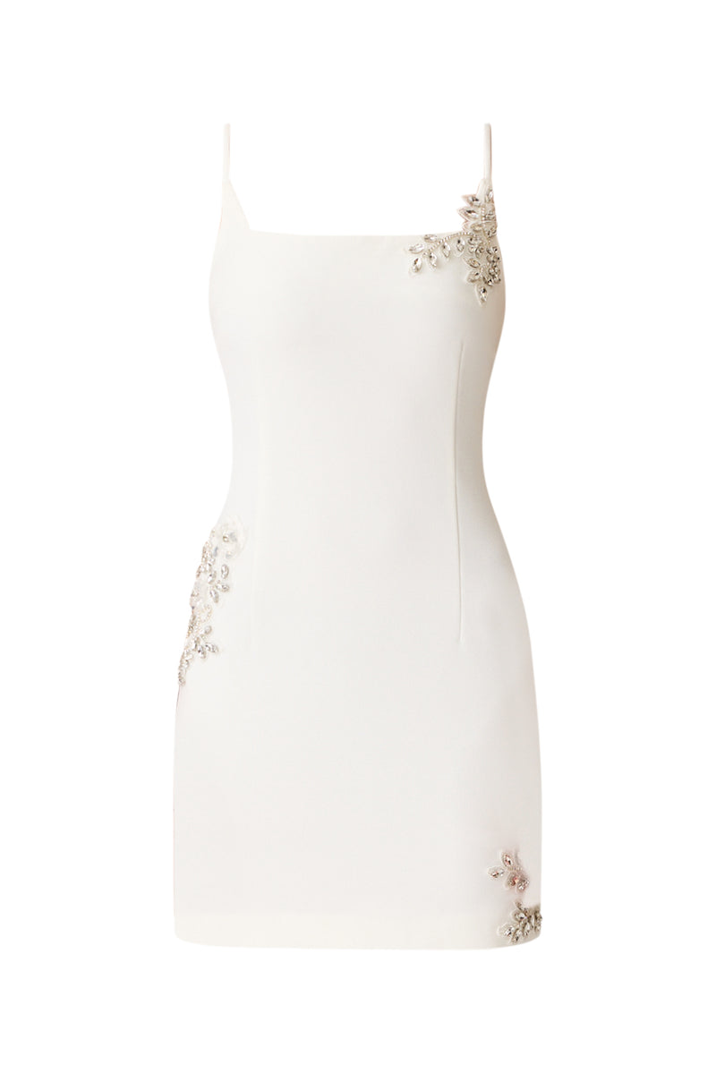 white embellished mini dress Veda Embellished Mini Dress in White – Elliatt