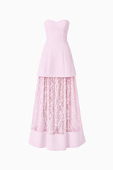 Saphine Strapless Lace Gown in Pink ghost shot