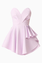 Saphine Frill Mini Dress in Pink Ghost Shot
