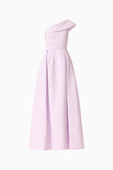 Saphine One Shoulder Gown in Pink Ghost Shot