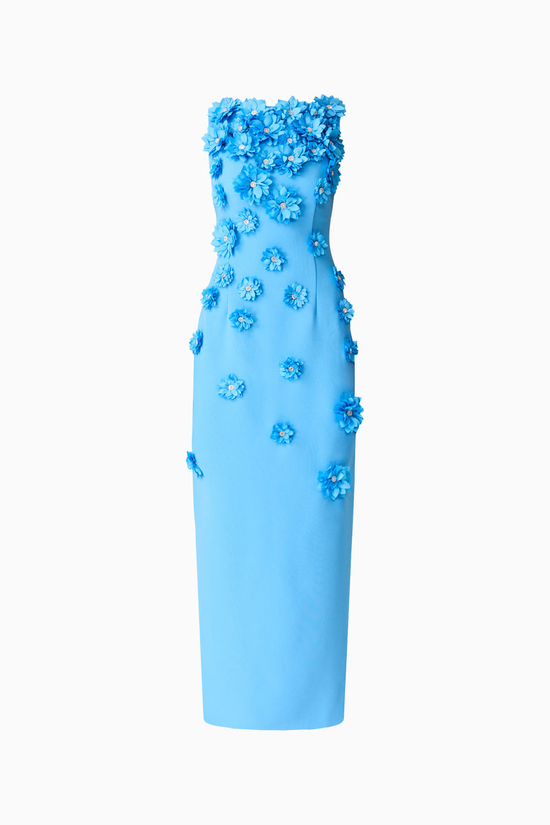 Dali Floral Applique Gown in Blue – Elliatt